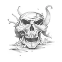 Sandbox in a graveyard tattoo design idea