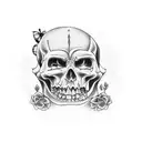 Sandbox in a graveyard tattoo design idea