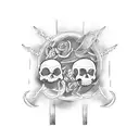 Sandbox in a graveyard tattoo design idea