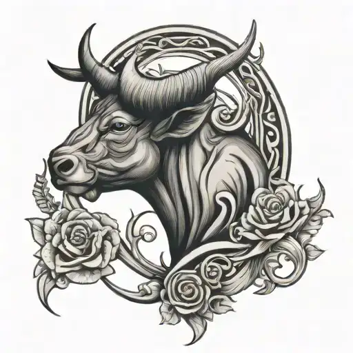 Taurus zodiac symbol tattoo design idea