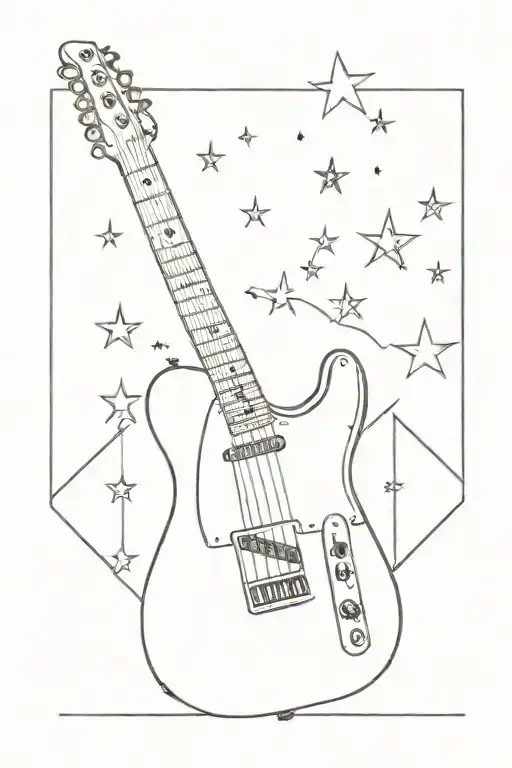 Telecaster stars forming the shape tattoo design idea