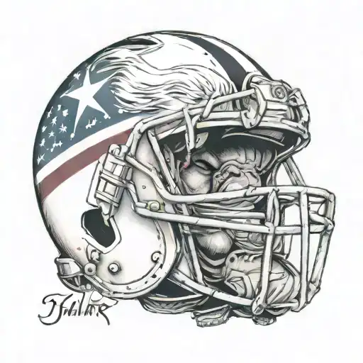 american football beast helmet   tattoo design idea