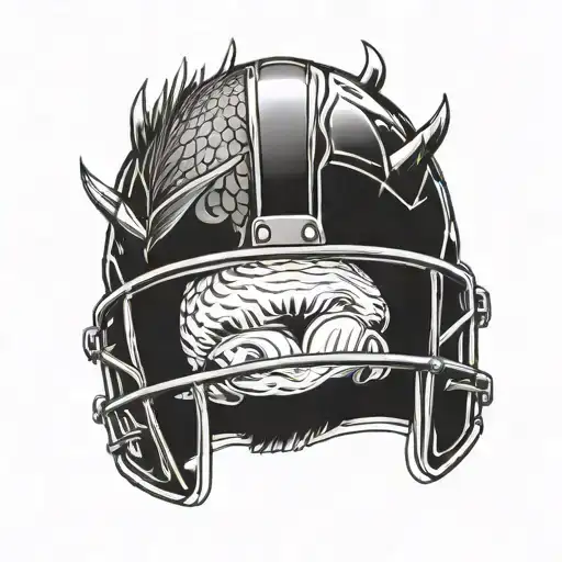 american football beast helmet   tattoo design idea