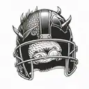american football beast helmet   tattoo design idea