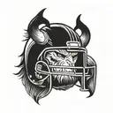 american football beast helmet   tattoo design idea