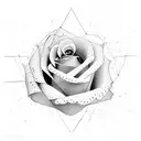 geometric roses tattoo design idea