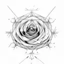 geometric roses tattoo design idea
