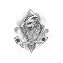 hammer and saw tattoo design idea