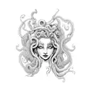 mermaid medusa tattoo design idea