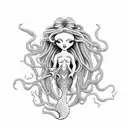 mermaid medusa tattoo design idea