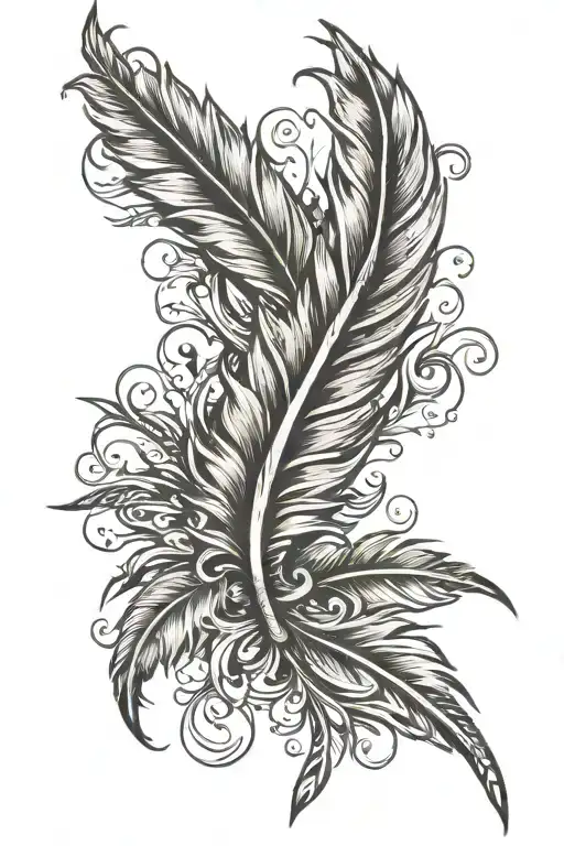 single feather  tattoo design idea