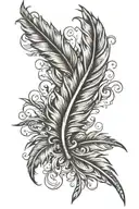 single feather  tattoo design idea