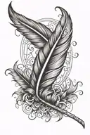 single feather  tattoo design idea