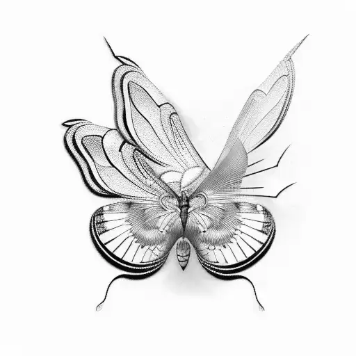 3D butterfly tattoo design idea