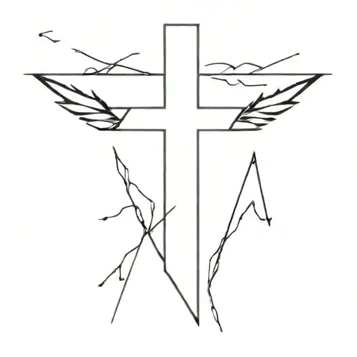pointy cross tattoo shoulder tattoo design idea