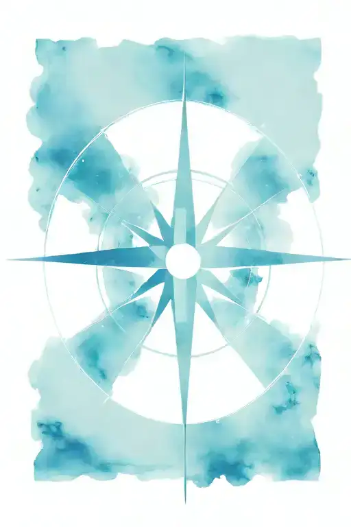 nautical compass background. technological evolution of boats and planes portrayed over an ocean horizon scene overlayed tattoo design idea