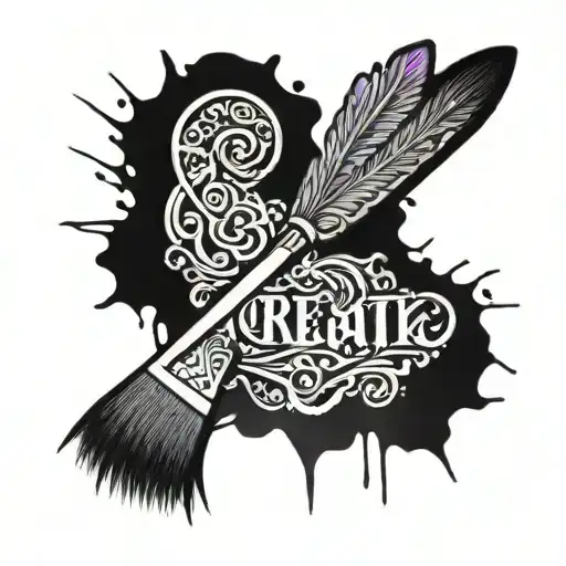 paintbrush with the word create behind it tattoo design idea