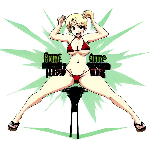 blonde in a thong bikini tattoo design idea