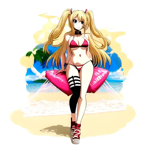 blonde in a thong bikini heartbreaker tattoo design idea