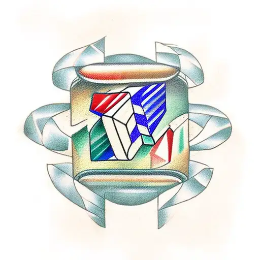 cubo rubik tattoo design idea