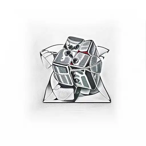 cubo rubik tattoo design idea