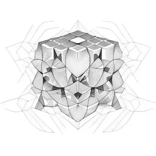 cubo rubik tattoo design idea