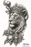 Theo, Christian cross, 2h28, surprise, lion, sagittarius, skull tattoo design idea