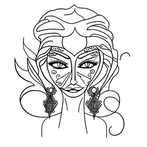 gypsy woman tattoo design idea