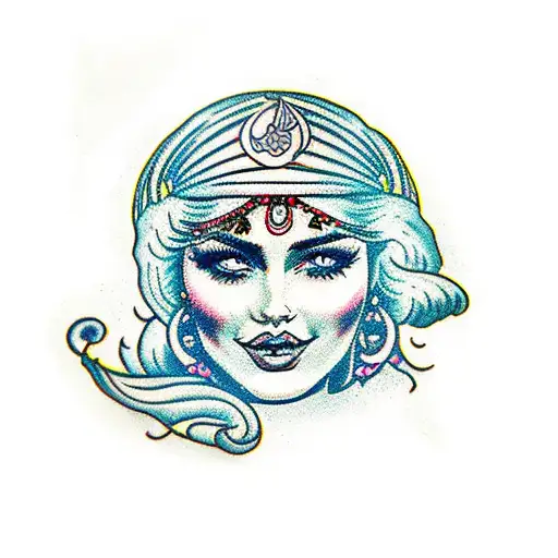 gypsy woman tattoo design idea
