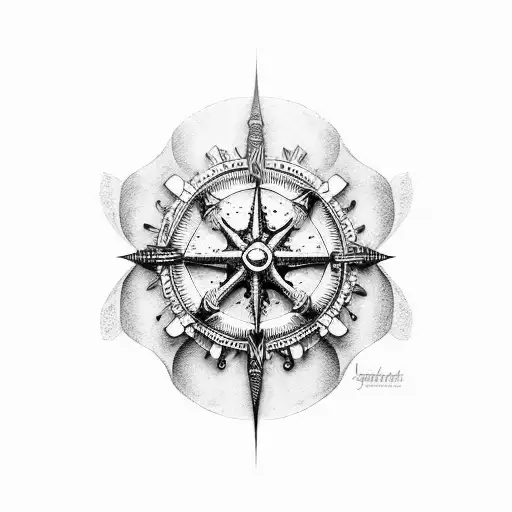 Jack sparrow compass tattoo design idea