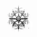 Jack sparrow compass tattoo design idea