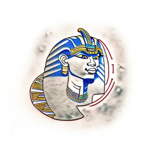 Maori style with Egyptian hieroglyphs and Anubis tattoo design idea