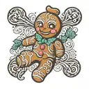 ginger bread man tattoo design idea