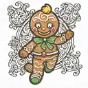 ginger bread man tattoo design idea