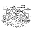Constellations forming a mountain range tattoo design idea