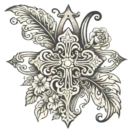 all 7 cousins are trying to get matching tattoos in memory of my grandma. her name is Shirley and we want to do a cross  tattoo design idea