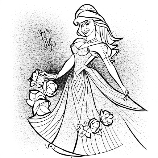 cinderella tattoo design idea