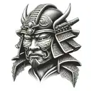Samurai Mask Face tattoo design idea
