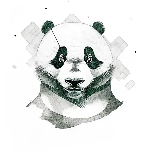 Incorporate the image of a panda and a mountain range to symbolize tranquility and resilience tattoo design idea