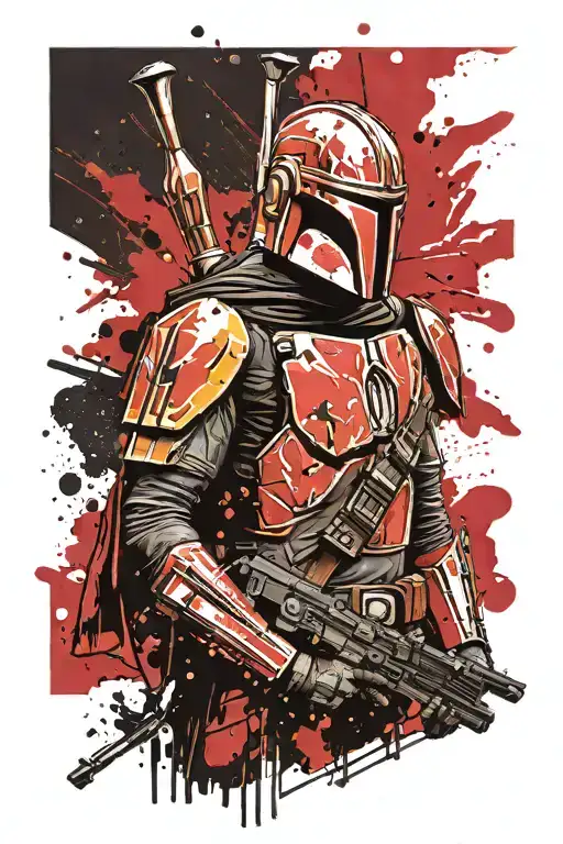 mandalorian star wars tattoo design idea