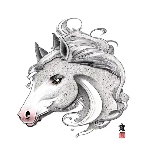 horse dog tolkien tattoo design idea