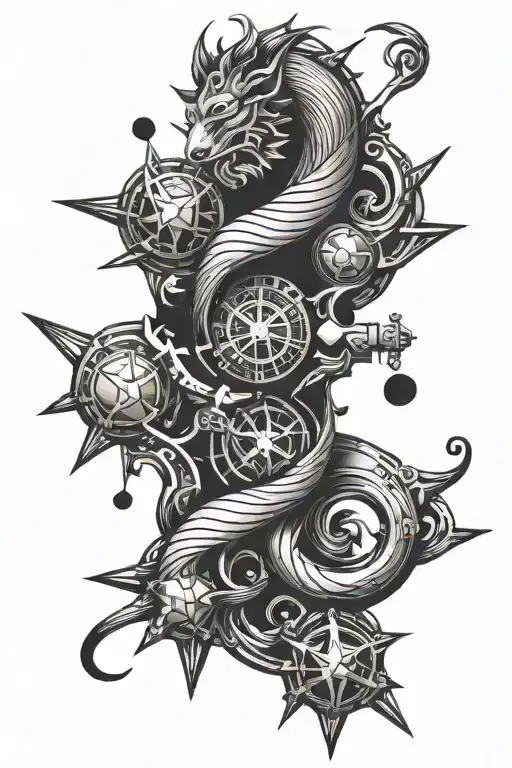 Design me a tattoo. I am a 50-year-old man, my star sign is Gemini. I studied to be a car mechanic. tattoo design idea