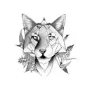 speakers in forest tattoo design idea