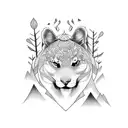 speakers in forest tattoo design idea