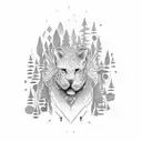 speakers in forest tattoo design idea