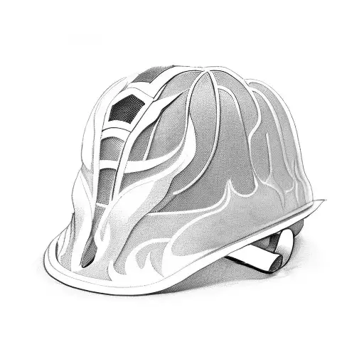 fire helmet tattoo design idea