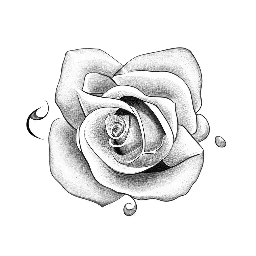 the word flor with a rose on the side tattoo design idea