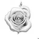 the word flor with a rose on the side tattoo design idea