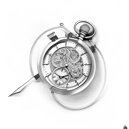 stopwatch tattoo design idea