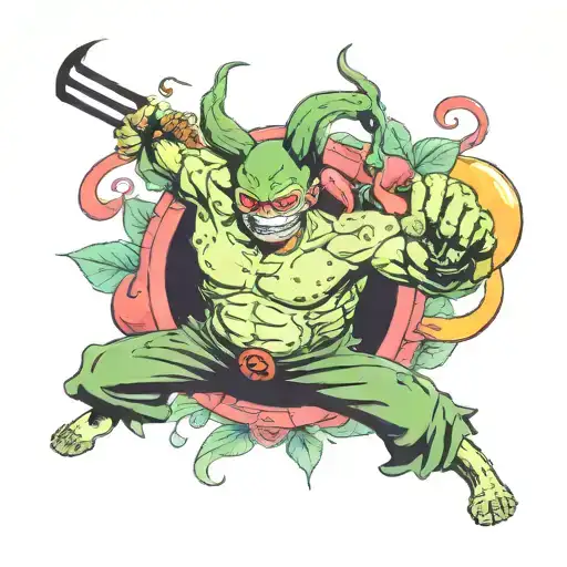 one piece devil fruit held by zoro tattoo design idea